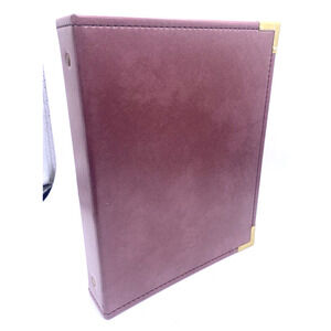 Vintage Cambridge Organizer 3 Ring Binder Vegan Leather Pink Organizer Journal